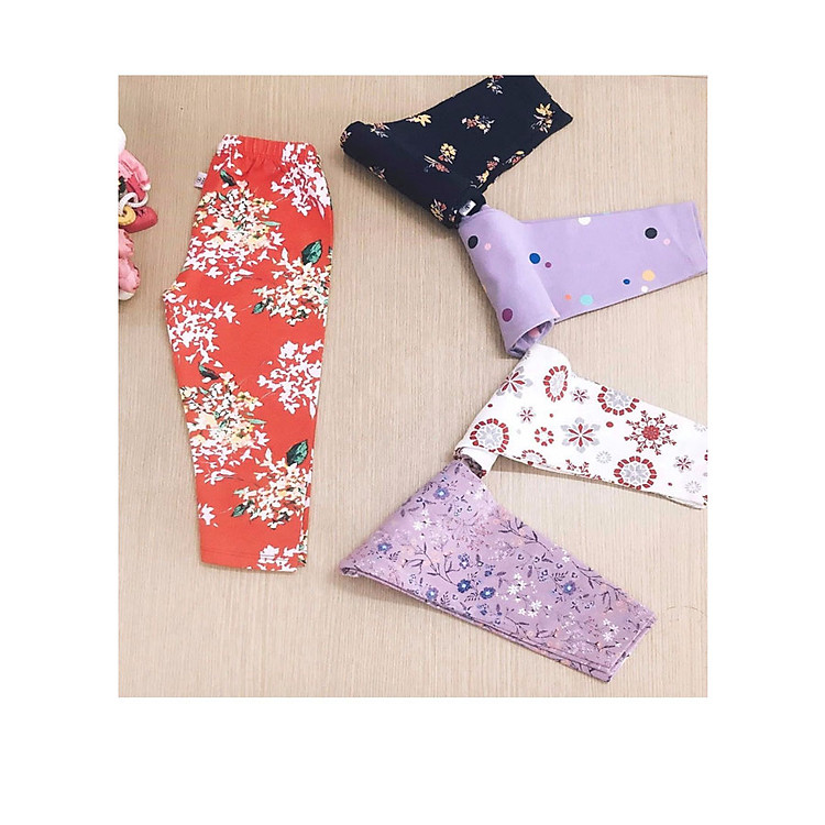 Bộ 5 quần legging bé gái xuất khẩu size nhí
