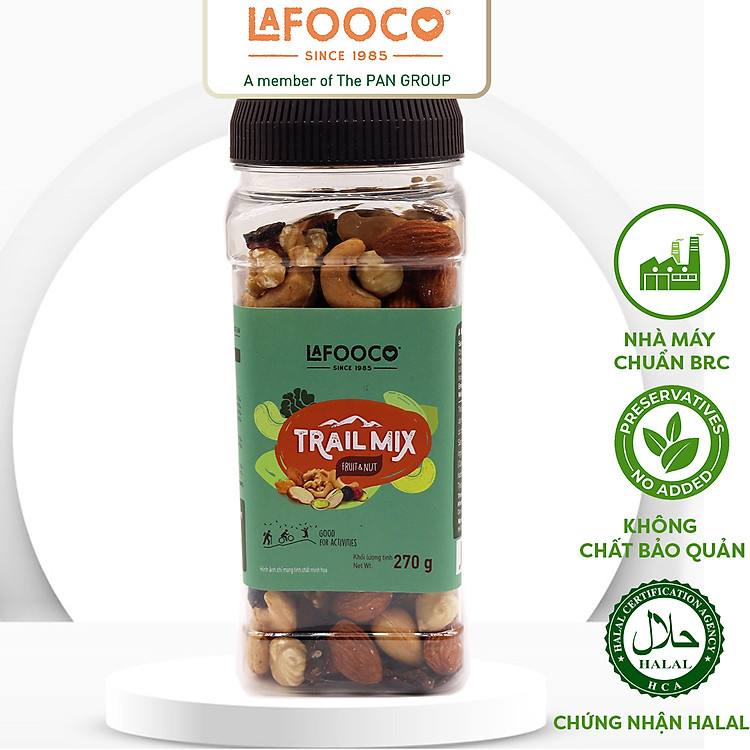 Trail mix LAFOOCO 270g/ hủ LAFOOCO Hạt hỗn hợp và quả mọng