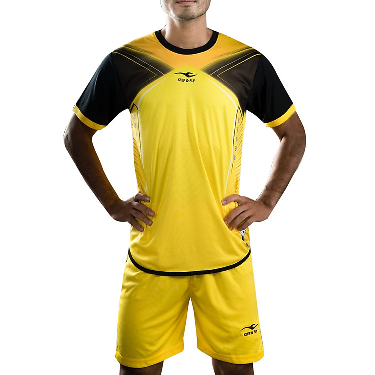 Bộ Quần Áo Bóng Đá Cao Cấp Brush - Vàng Đen
