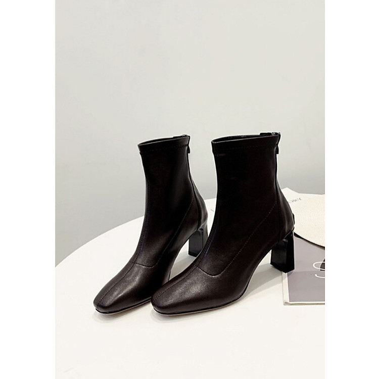 Boot cổ lửng MŨI VUÔNG gót nhỏ HIỆN ĐẠI GBN4801