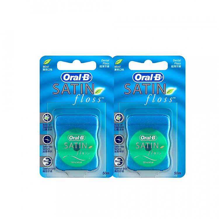 Combo 2 Chỉ nha khoa Oral-B Satin 50m cho nướu nhạy cảm