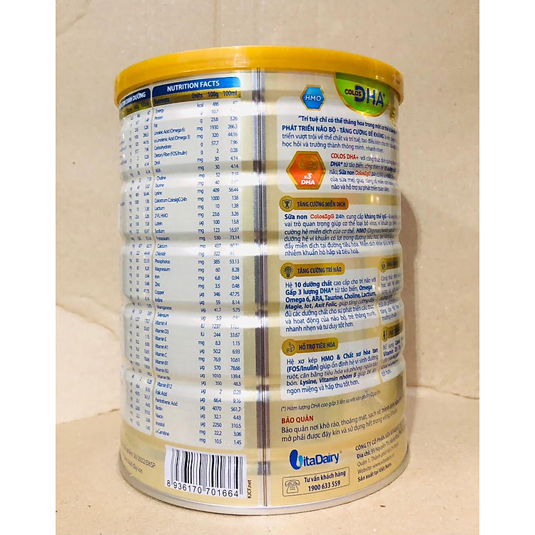 Sữa Colos DHA 0+ 800g Phát triển não Đảm bảo Giá tốt - Hình ảnh 3