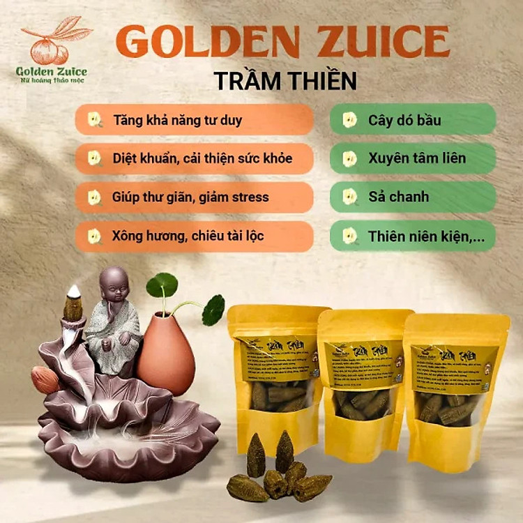 Túi trầm thiền 15 nụ Golden Zuice