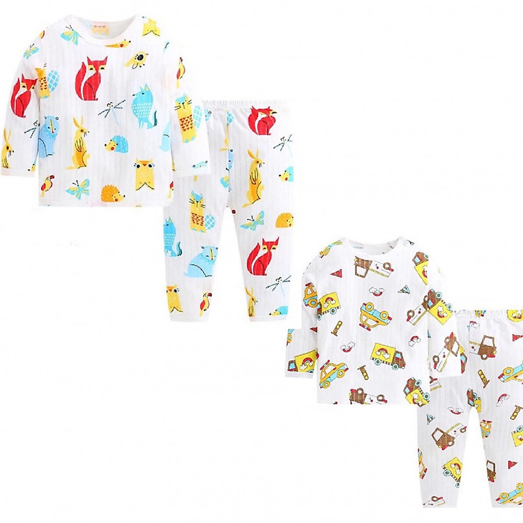 Combo 02 bộ cotton giấy chui đầu dài tay (HỌA TIẾT GIAO NGẪU NHIÊN)