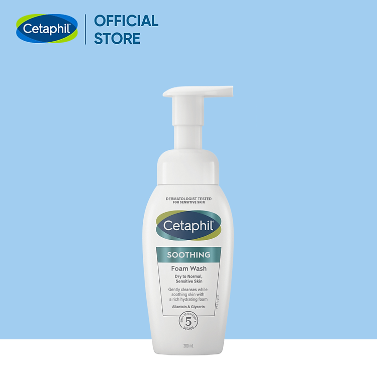 Sữa rửa mặt dạng bọt siêu mịn giúp thư giãn và làm dịu da nhạy cảm CETAPHIL SOOTHING FOAM WASH 200ML