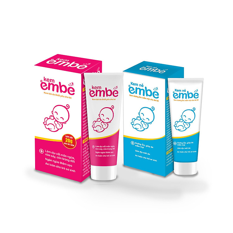 Bộ 2 Sản Phẩm Chăm Sóc Cho Da Em Bé (Kem EmBé (20g) + Kem Nẻ EmBé (15g))