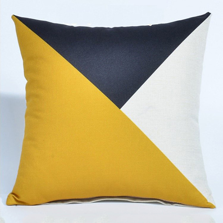 Gối Tựa Lưng Vỏ Gối Lanh Mẫu 3 Tam Giác (45 x 45 cm)