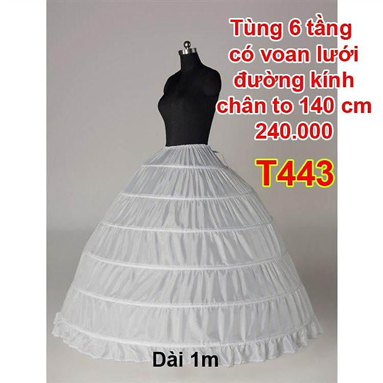 Tùng phồng cô dâu dành cho váy cưới lớn 6 tầng thép