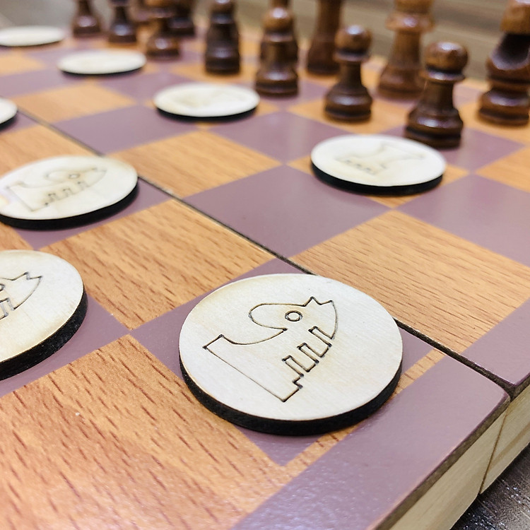 Bàn Cờ Vua 2 Trong 1 Bằng Gỗ Chính hãng Ưu đãi - Hình ảnh 3