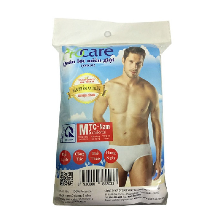 Combo 2 gói Quần Lót Giấy Nam Procare TC PRMG002 - Trắng