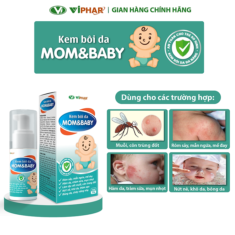 Tham Khảo tại ConCung: Kem Bôi Da Mom&Baby Viphar 20g , nhận ngay nhiều Ưu đãi