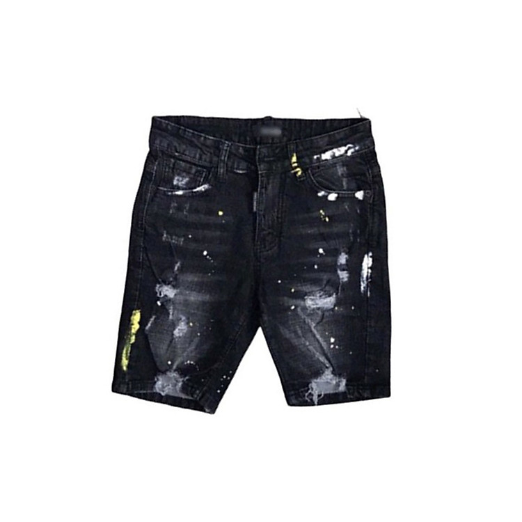 Quần short jeans nam mẫu B1303 eo co dãn xanh rách săn lai vảy sơn phối rách thiết kế phong cách thời thượng dạo phố Julido thời trang hàn quốc