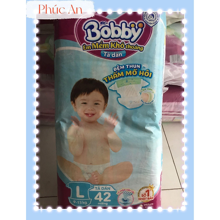 Tã Dán Bobby Size L 42 Miếng Chính hãng Tiết kiệm - Hình ảnh 2