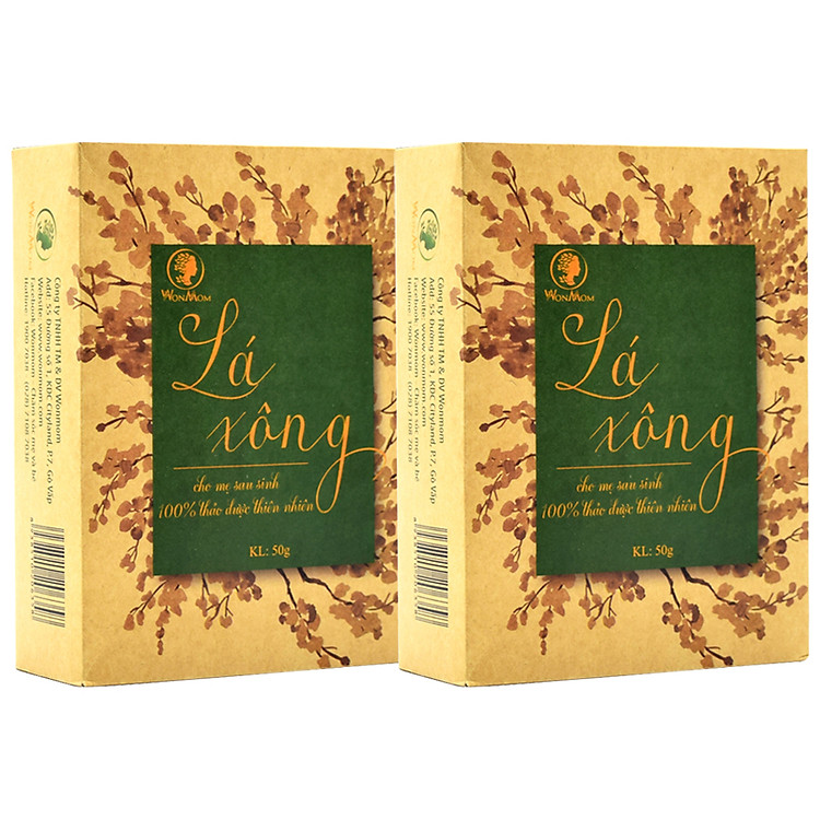 Combo 2 hộp lá xông tắm sau sinh Wonmom (50g x 2 hộp)