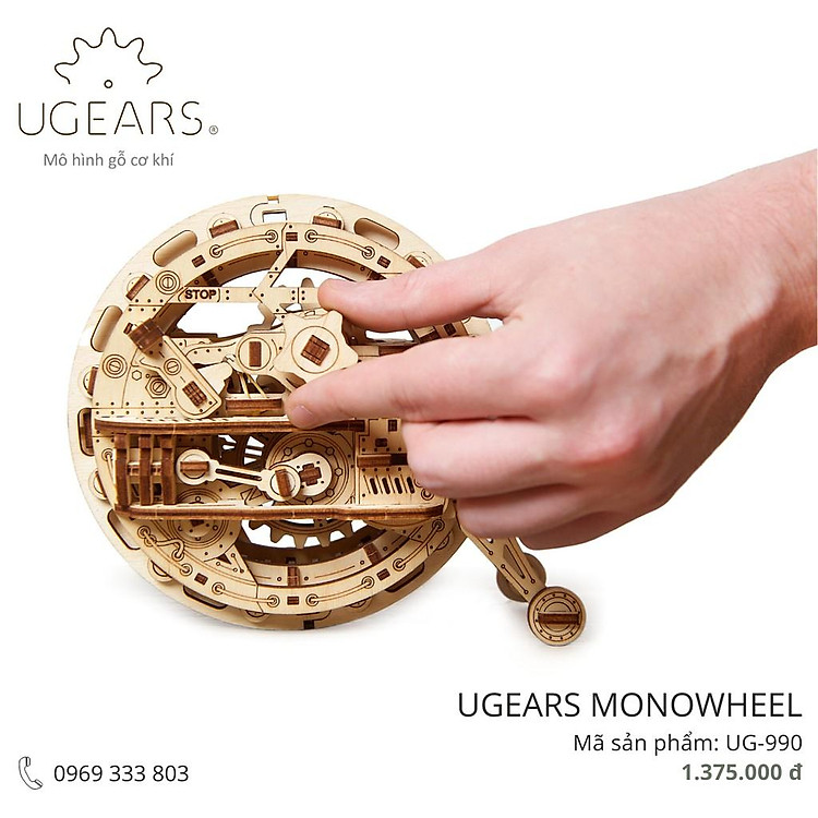 Mô Hình Gỗ UGEARS MONOWHEEL Chính Hãng Chính hãng Giá rẻ - Hình ảnh 3