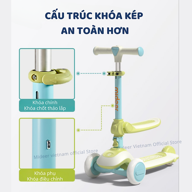 Scooter Mideer Cao Cấp Gấp Gọn Chính hãng Ưu đãi - Hình ảnh 5