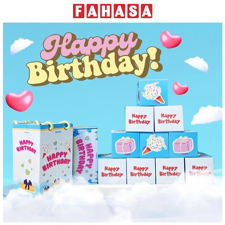 Hộp Quà Tự Bung Happy Birthday – The Kas (Màu Xanh)