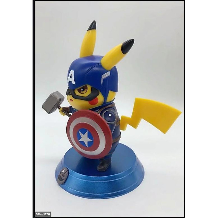 Mô hình Figure Pikachu Captain America size 18Cm
