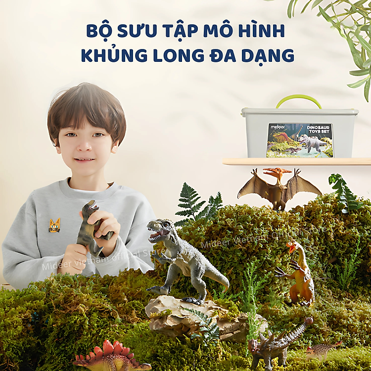 Mô hình khủng long mini Mideer Chính hãng Tiết kiệm - Hình ảnh 4