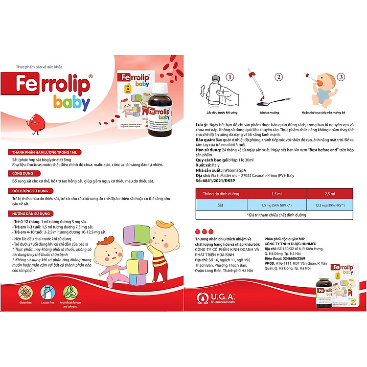 Nơi mua FERROLIP BABY - SẮT HỮU CƠ NHỎ GIỌT 30ml Đảm bảo Giá rẻ - Hình ảnh 4
