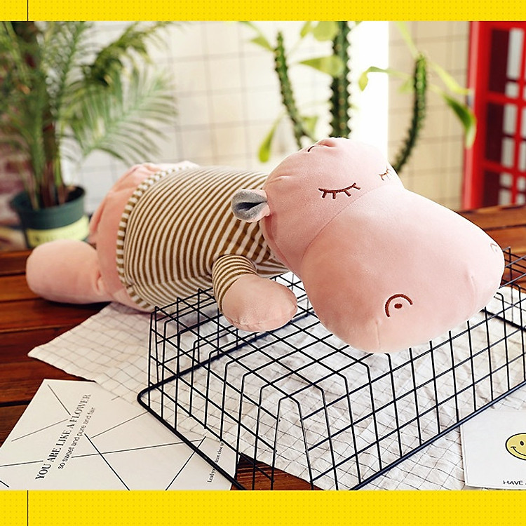 Gối mền Hà Mã Ngủ Lười,chức năng 3 trong 1, chăn gối gấu bông kèm mền ngủ trưa văn phòng,