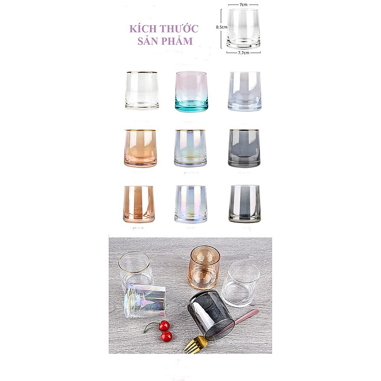 Ly Thủy Tinh Hình Tròn Sang Trọng - Xám - Ảnh 2