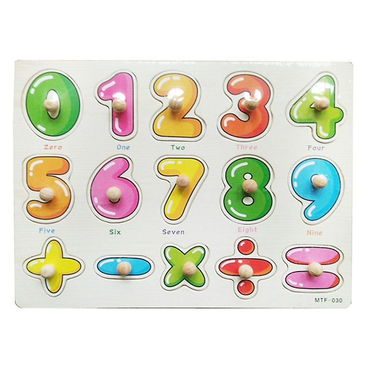 Bảng Số Và Phép Tính Núm Gỗ GCB BA103