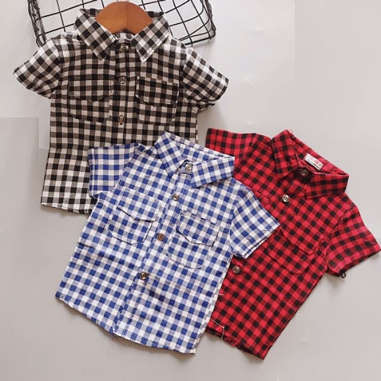 Áo Sơ Mi Kẻ Bé Trai Bé Gái