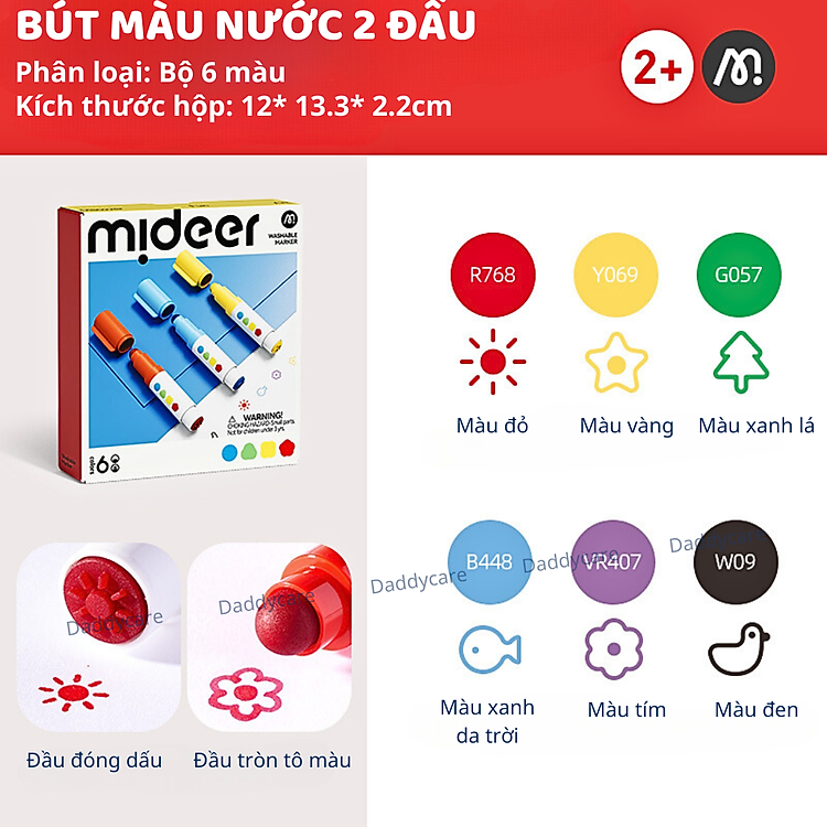 Mua Bút màu chấm tròn Mideer - 6 màu Chính hãng Giá rẻ - Hình ảnh 3