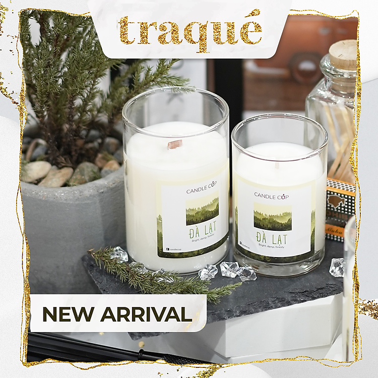 Nến thơm tinh dầu cao cấp không khói an toàn Candle Cup - ĐÀ LẠT - M - 200G (CÓ NẮP)
