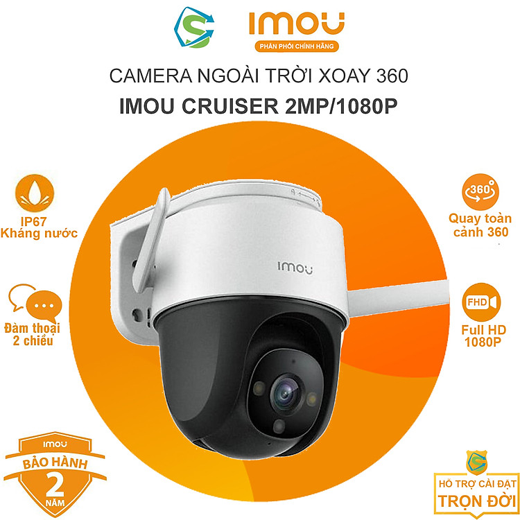 Camera IMOU Cruiser 2MP/4MP, Camera ngoài trời, xoay 360, chống nước, tích hợp đèn chiếu sáng, có màu ban đêm - Hàng Chính Hãng