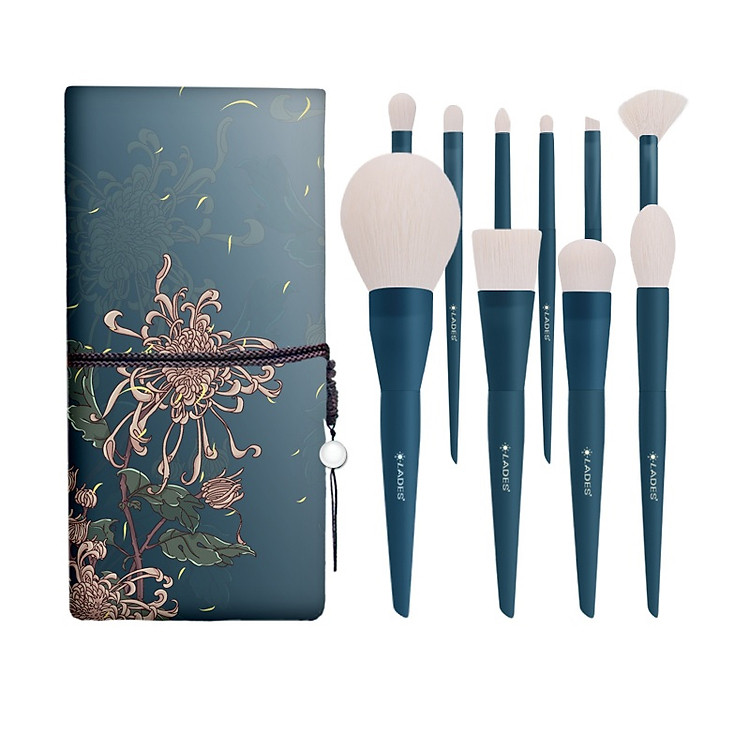Bộ Cọ Trang Điểm Lades Màu Xanh 10 Cây