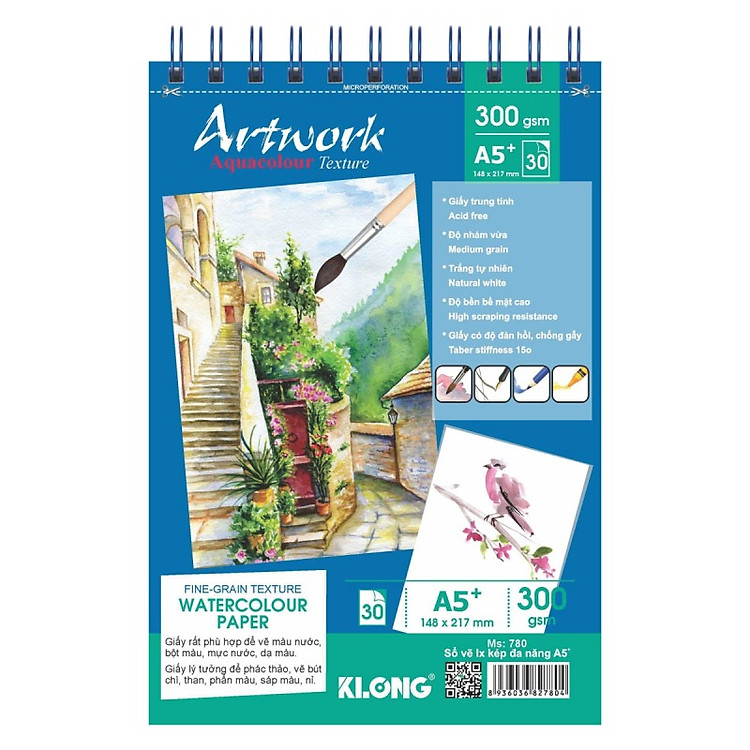 Sổ Vẽ Màu Nước KLONG Artwork A5 (30 tờ) - Ảnh 3