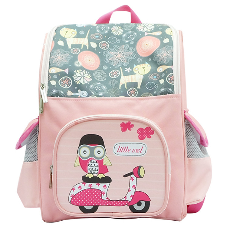 Balo Học Sinh Chống Gù B.BAG Little Owl B-12-051 - Hồng Nhạt (33 x 25 x 13 cm)