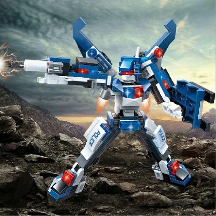 Đồ chơi xếp hình robot cảnh sát không gian gudi