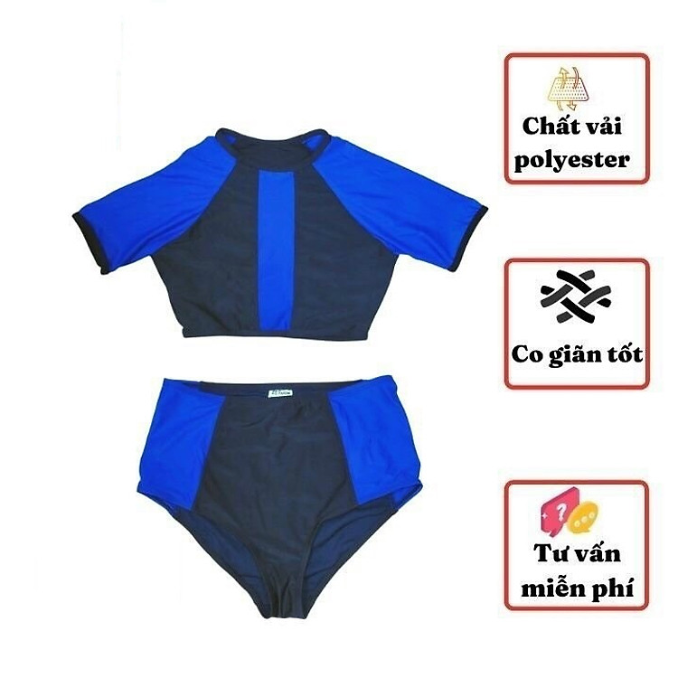 Đồ bơi bé gái tay ngắn 25-39kg, quần lưng cao tạo cảm giác thoải mái-đồ bơi 2 mãnh
