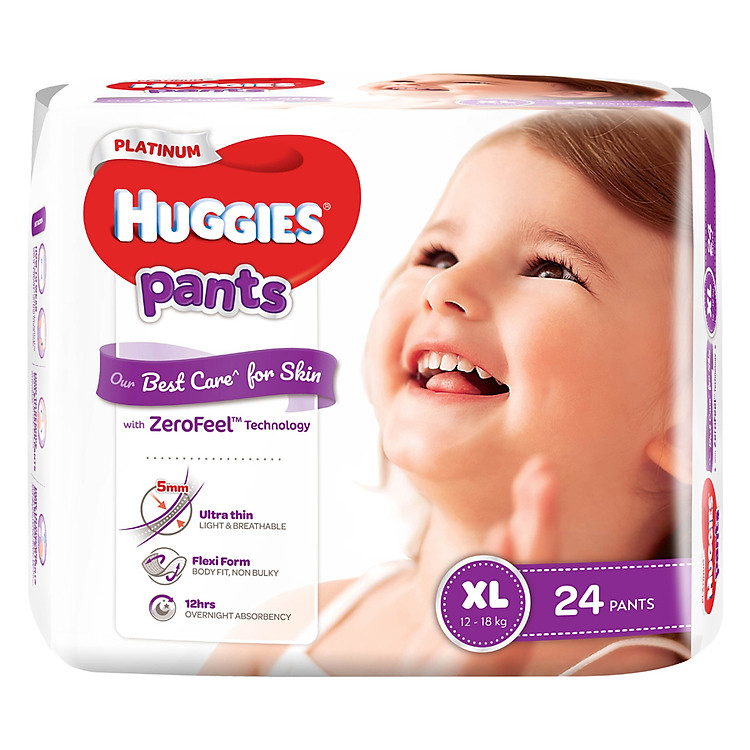 Tã Quần Siêu Cao Cấp Huggies Platinum XL24 (24 Miếng)