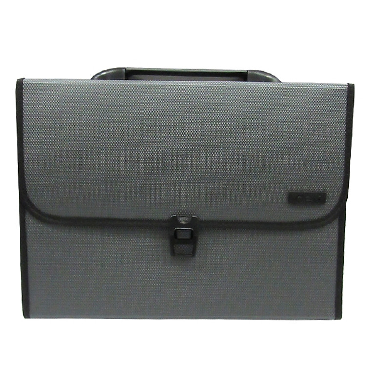 Cặp Tài Liệu Quai Sách Sần Deli 5556 – Màu Xám