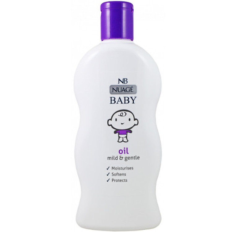 Dầu massage và dưỡng ẩm nhẹ dịu cho bé chiết xuất hoa cúc và cỏ hương bài Nuage 300ml