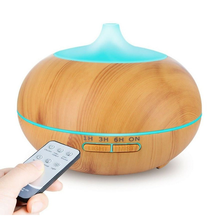 Máy Xông Tinh Dầu Bí Ngô Siêu Âm Cao Cấp (dung tích 550ml) + Tặng Kèm Remote Điều Khiển