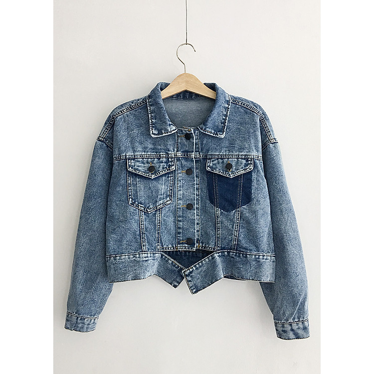 Áo Khoác Jean Nữ Croptop Form Rộng 822