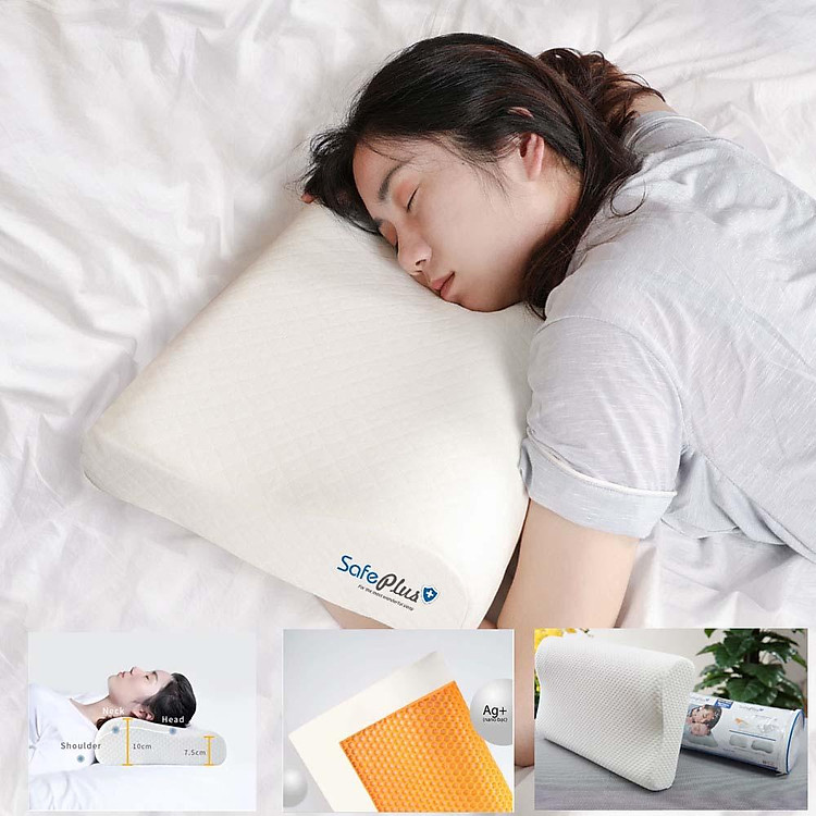 Gối Cao Su Non Tự Nhiên Người Lớn SafePlus+ Công nghệ Mỹ - Hàng Chính Hãng