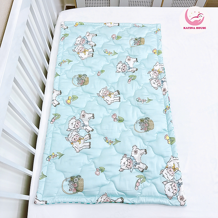 Nệm cho bé Katina House tencel 60s, chất vải cao cấp, mát mượt, giúp bé ngon giấc