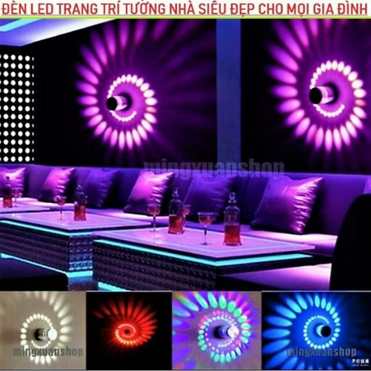 ĐÈN LED TRANG TRÍ TƯỜNG NHÀ TRẦN NHÀ SÁNG HÌNH XOÁY ỐC CỰC ĐẸP