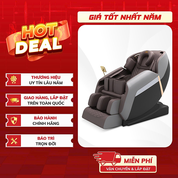 Ghế Massage QUEEN CROWN 3D T1-9 Chất Lượng Cao - Máy Massage Toàn Thân Tích Hợp Nhiệt - Quà Tặng Ý Nghĩa Cho Người Thân