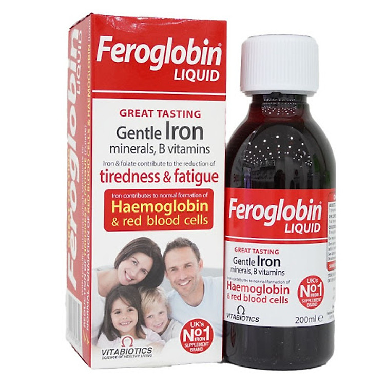 FEROGLOBIN Siro 200ml Bổ sung sắt và vitamin ngừa thiếu máu cho trẻ em số 1 từ ANH - Phân phối chính hãng