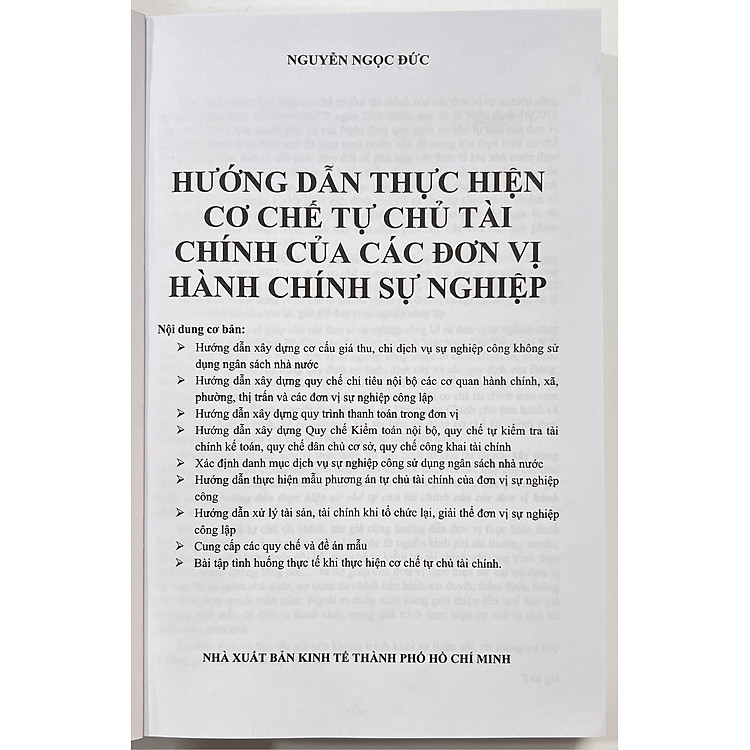 Hướng Dẫn Thực Hiện Cơ Chế Tự Chủ Tài Chính Của Các Đơn Vị Hành Chính Sự Nghiệp - Ảnh 3