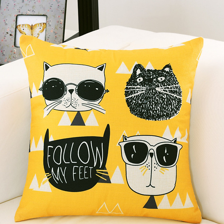 Bộ gối tựa sofa hình mèo ngộ nghĩnh 45*45cm
