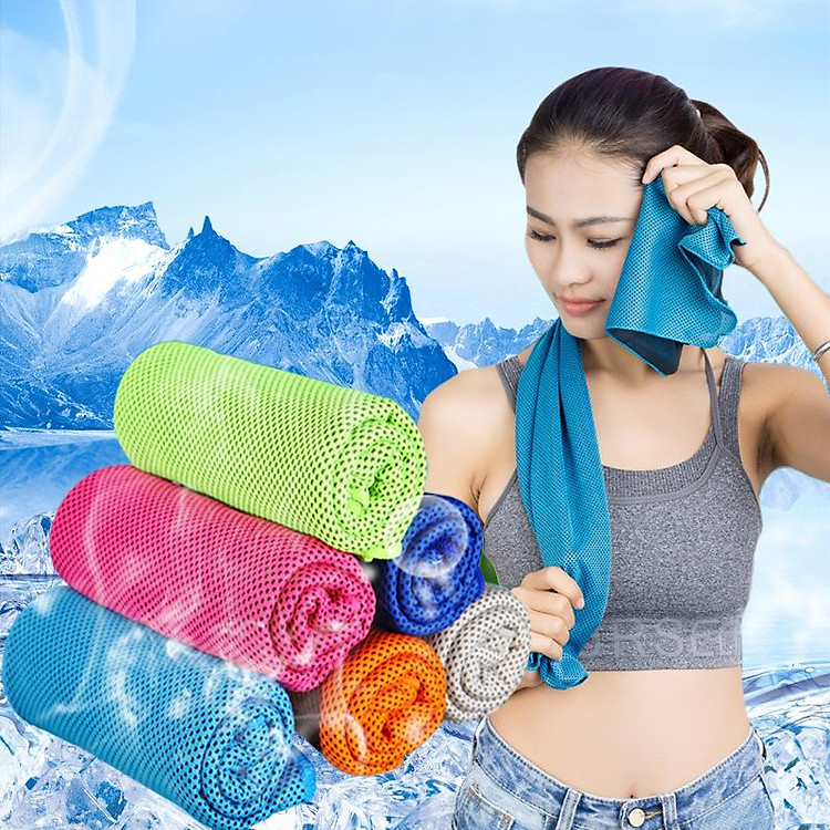 Khăn lạnh Water Cool Towel siêu mát siêu thấm 1cái (Màu ngẫu nhiên)