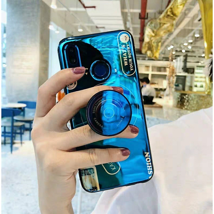 Ốp lưng hình máy ảnh kèm giá đỡ và dây đeo dành cho Huawei Nova 3i,3e,2i,Y9 2019,Y6 Prime 2018